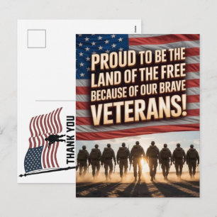 Thank You Veterans American Flag Memorial Day Holiday Postcard