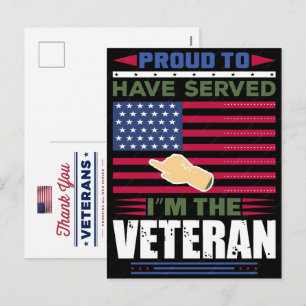 Thank You Veterans American Flag Memorial Day Holiday Postcard