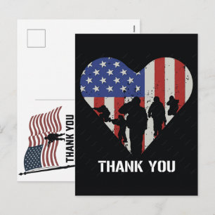 Thank You Veterans American Flag Memorial Day Holiday Postcard