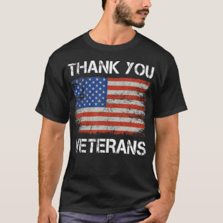 Thank You Veterans American Flag - Patriotic Kids  T-Shirt