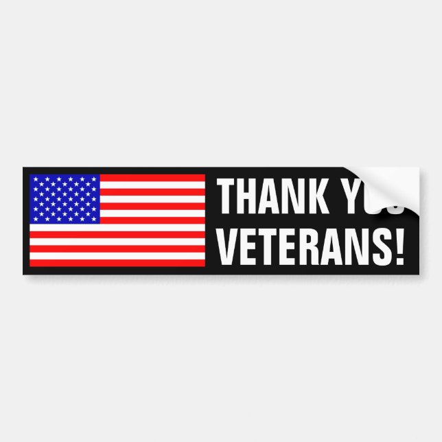 Thank You Veterans! Bumper Sticker (Front)