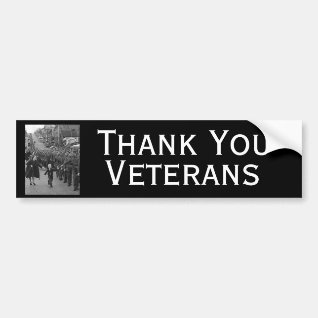 Thank you Veterans Bumper Sticker (Front)