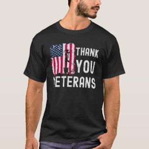 Thank You Veterans Celebrate Grunge American Flag T-Shirt