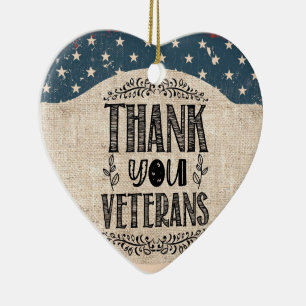 Thank You Veterans Ceramic Ornament