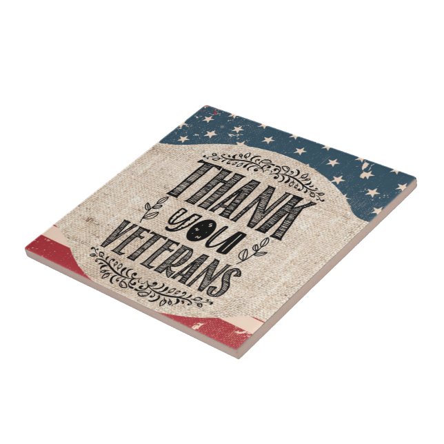 Thank You Veterans Ceramic Tile (Side)