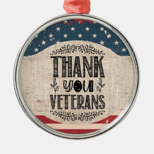 Thank You Veterans Christmas Ornament