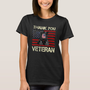 Thank You Veterans Combat Boots American Flag Vete T-Shirt