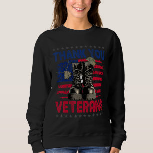 Thank You Veterans Combat Boots Poppy Flower Veter Sweatshirt