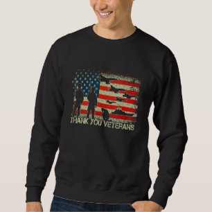 Thank You Veterans Combat Boots Poppy Flower Veter Sweatshirt