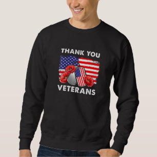 Thank You Veterans Combat Boots Poppy Flower Veter Sweatshirt