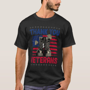 Thank You Veterans Combat Boots Poppy Flower Veter T-Shirt