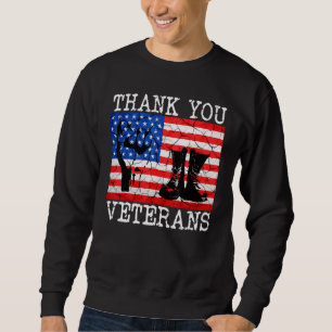 Thank You Veterans Combat Boots Solidarity Veteran Sweatshirt