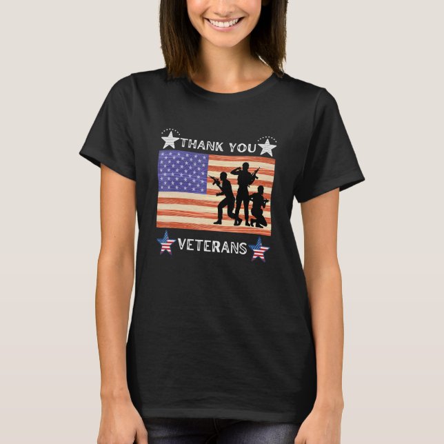 Thank You Veterans Combat Boots Veteran Day Americ T-Shirt (Front)