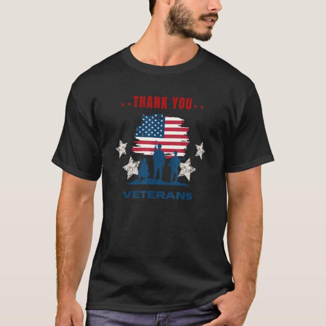 Thank You Veterans Combat Boots Veteran Day Americ T-Shirt (Front)