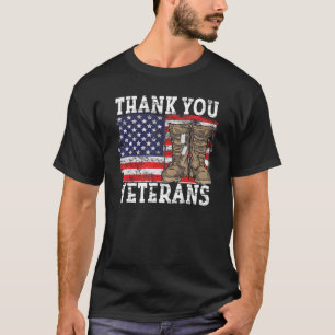Thank You Veterans Combat Boots Veteran Day Americ T-Shirt