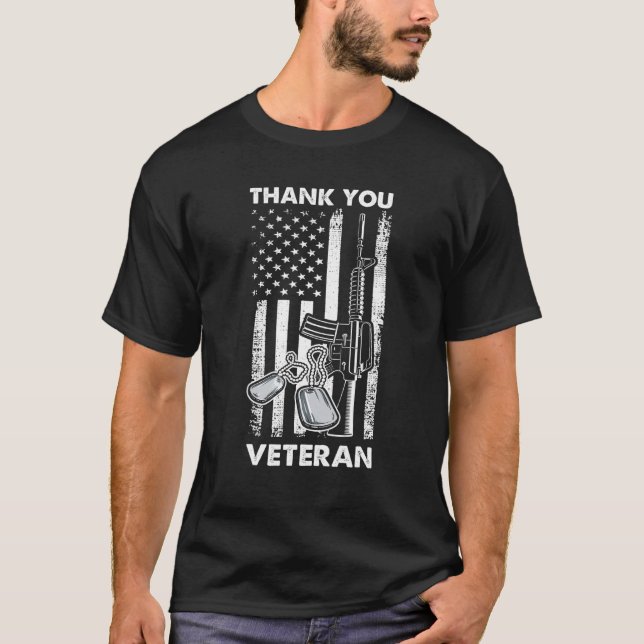 Thank You Veterans Combat Boots Veteran Day T-Shirt (Front)