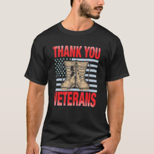 Thank You Veterans Combat Boots Veteran Day T-Shirt