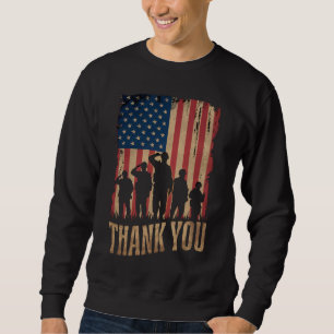 Thank You Veterans Day American Flag Vintage Sweatshirt