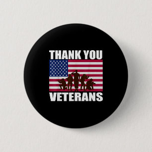 Thank you veterans day day memorial 6 cm round badge