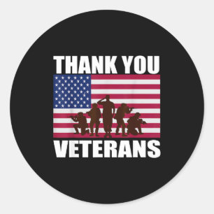 Thank you veterans day day memorial classic round sticker