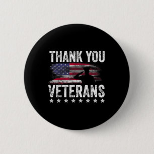 Thank You Veterans Day Memorial Day Partiotic Mili 6 Cm Round Badge