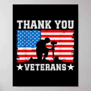 Thank You Veterans Day Memorial Day Patriotic Mili Poster
