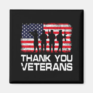 Thank You Veterans Day Usa Flag Patriotic Soldier Magnet