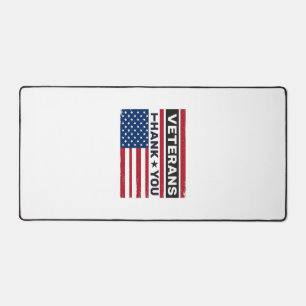 Thank You Veterans Distressed Flag Vector Design_1 Desk Mat