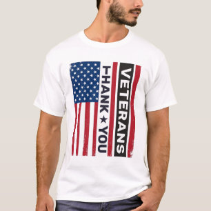 Thank You Veterans Distressed Flag Vector Design_1 T-Shirt
