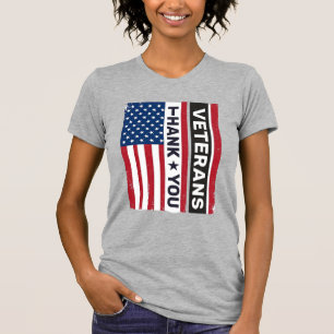 Thank You Veterans Distressed Flag Vector Design_1 T-Shirt
