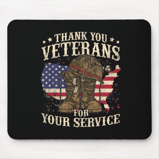 Thank You Veterans For Your Service Veterans Day  Mouse Pad (Front)