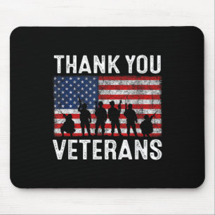 Thank You Veterans Memorial Patriotic Military Vet Mouse Pad