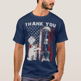 Thank You Veterans Memorial Veteran 4th July Ameri T-Shirt