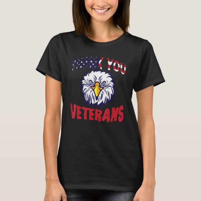 Thank you veterans Military american flag Happy ve T-Shirt (Front)