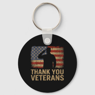 Thank You Veterans Military Veterans Day Key Ring
