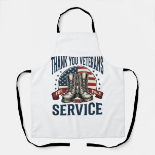 Thank You Veterans Patriotic Boots Vintage Design_ Apron