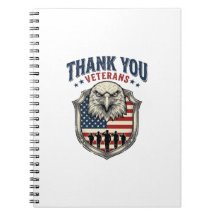 Thank You Veterans Patriotic Eagle Shield Shirt_1 Notebook