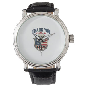 Thank You Veterans Patriotic Eagle Shield Shirt_1 Watch