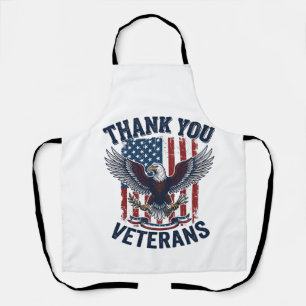 Thank You Veterans Patriotic Eagle Vintage Apron