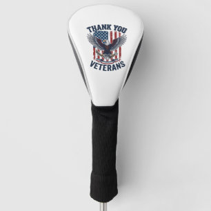 Thank You Veterans Patriotic Eagle Vintage Golf Head Cover