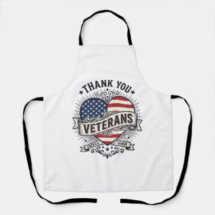 Thank You Veterans Patriotic Heart Vector Design_1 Apron