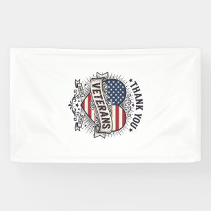 Thank You Veterans Patriotic Heart Vector Design_1 Banner