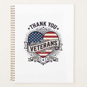 Thank You Veterans Patriotic Heart Vector Design_1 Planner