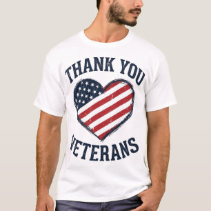 Thank You Veterans Patriotic Heart Vintage Shirt D