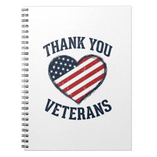 Thank You Veterans Patriotic Heart Vintage Shirt D Notebook