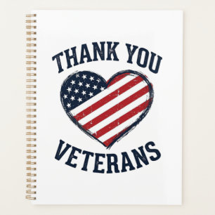 Thank You Veterans Patriotic Heart Vintage Shirt D Planner