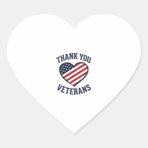 Thank You Veterans Patriotic Heart Vintage Shirt D Sticker