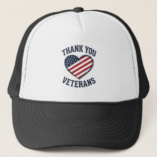 Thank You Veterans Patriotic Heart Vintage Shirt D Trucker Hat