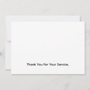 Thank You Veterans Patriotic Military Service Gift Card