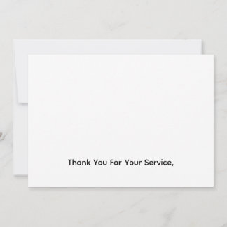 Thank You Veterans Patriotic Military Service Gift Card